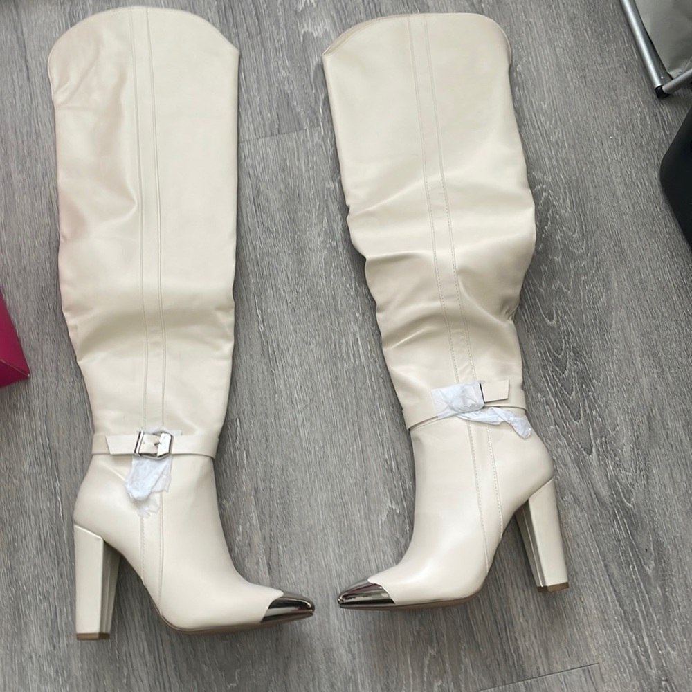 Steel toe cowgirl thigh high boots